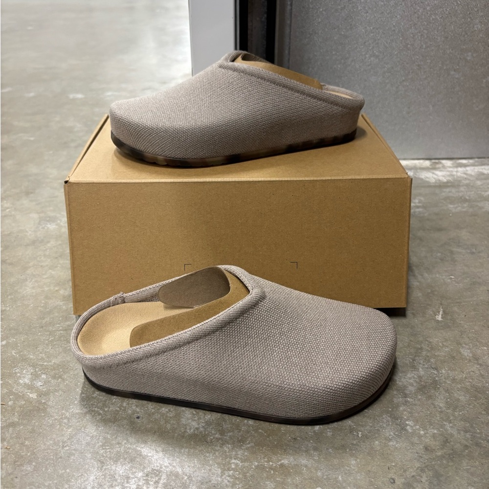 Rothy's Taupe Canvas Slip-On Clog Mules NIB
